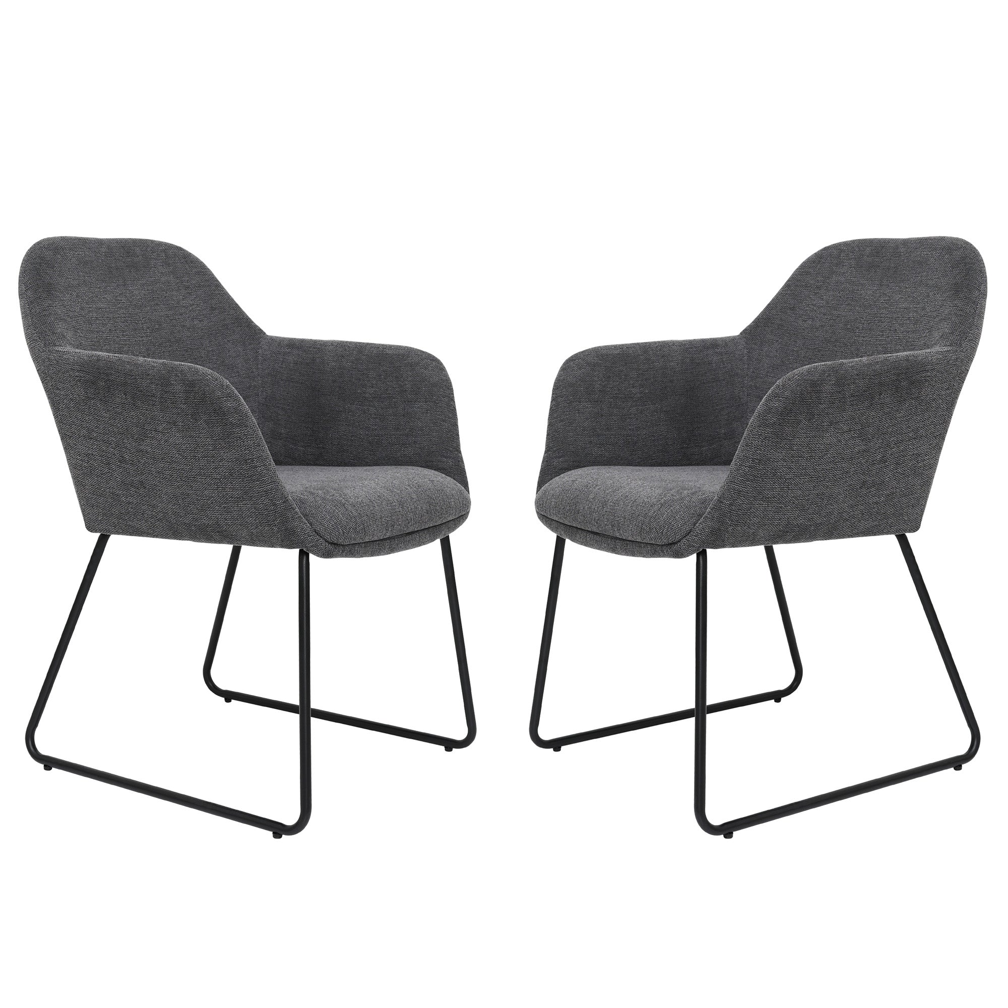 Amara - Dining Chair - Dark Grey Linen Fabric