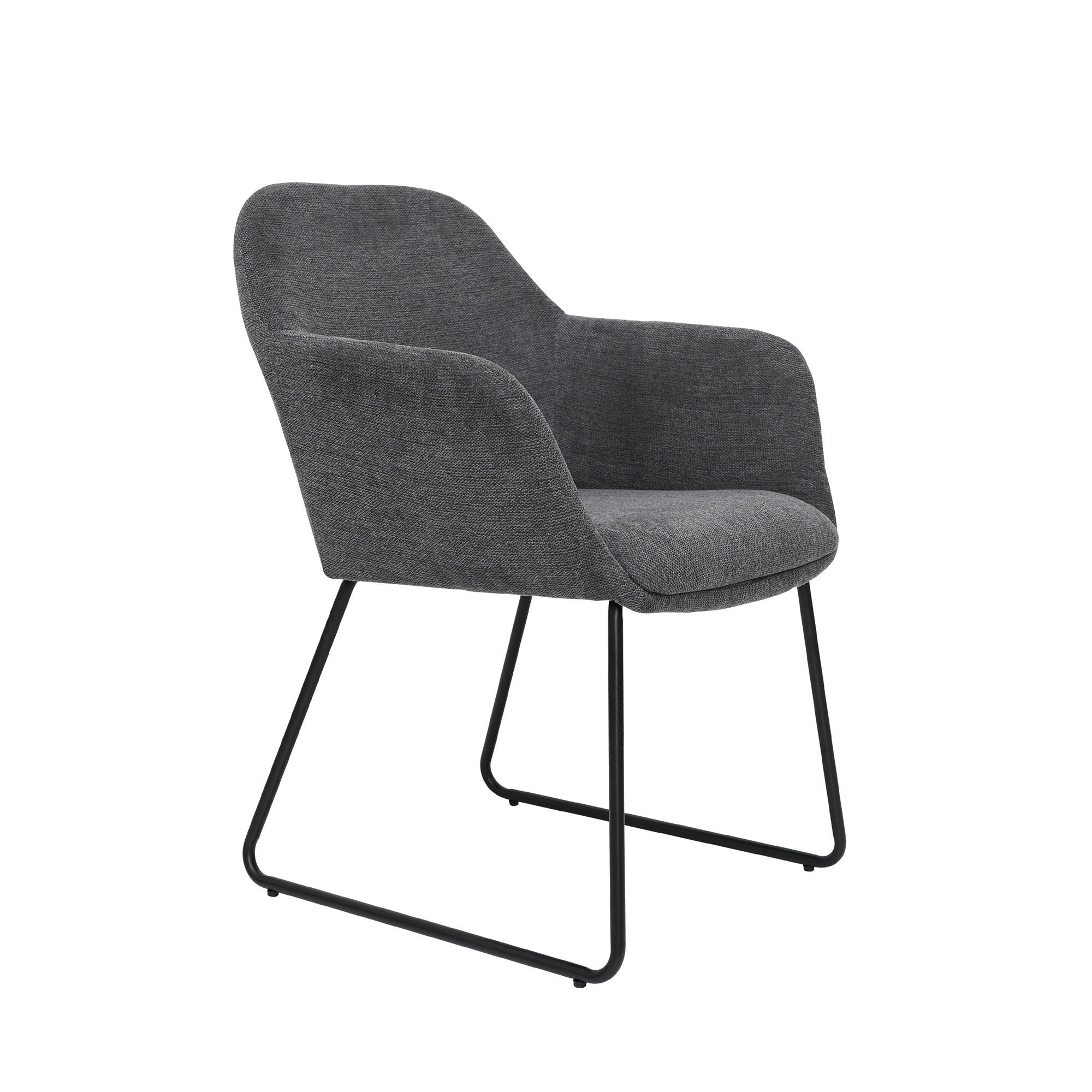 Amara - Dining Chair - Dark Grey Linen Fabric