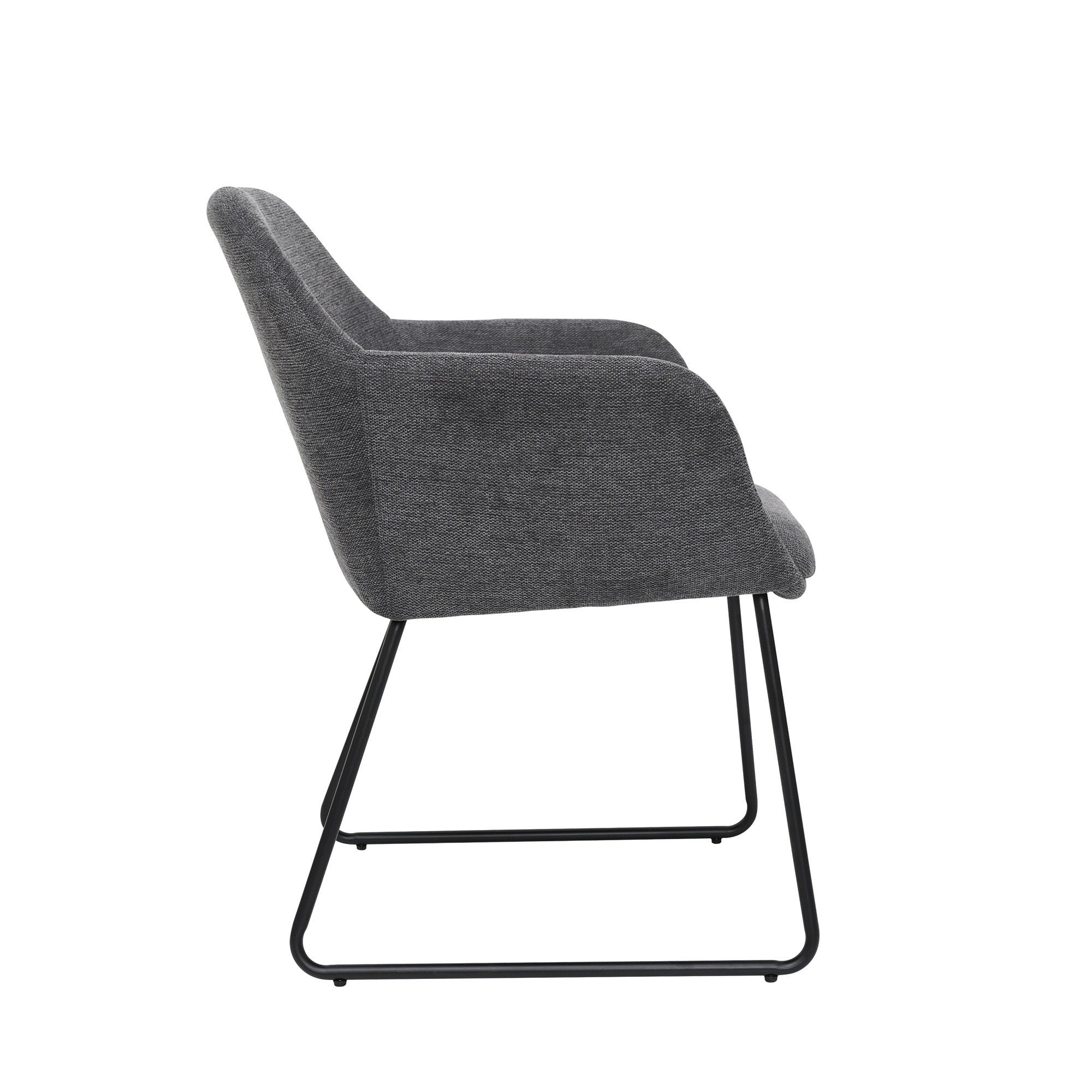 Amara - Dining Chair - Dark Grey Linen Fabric
