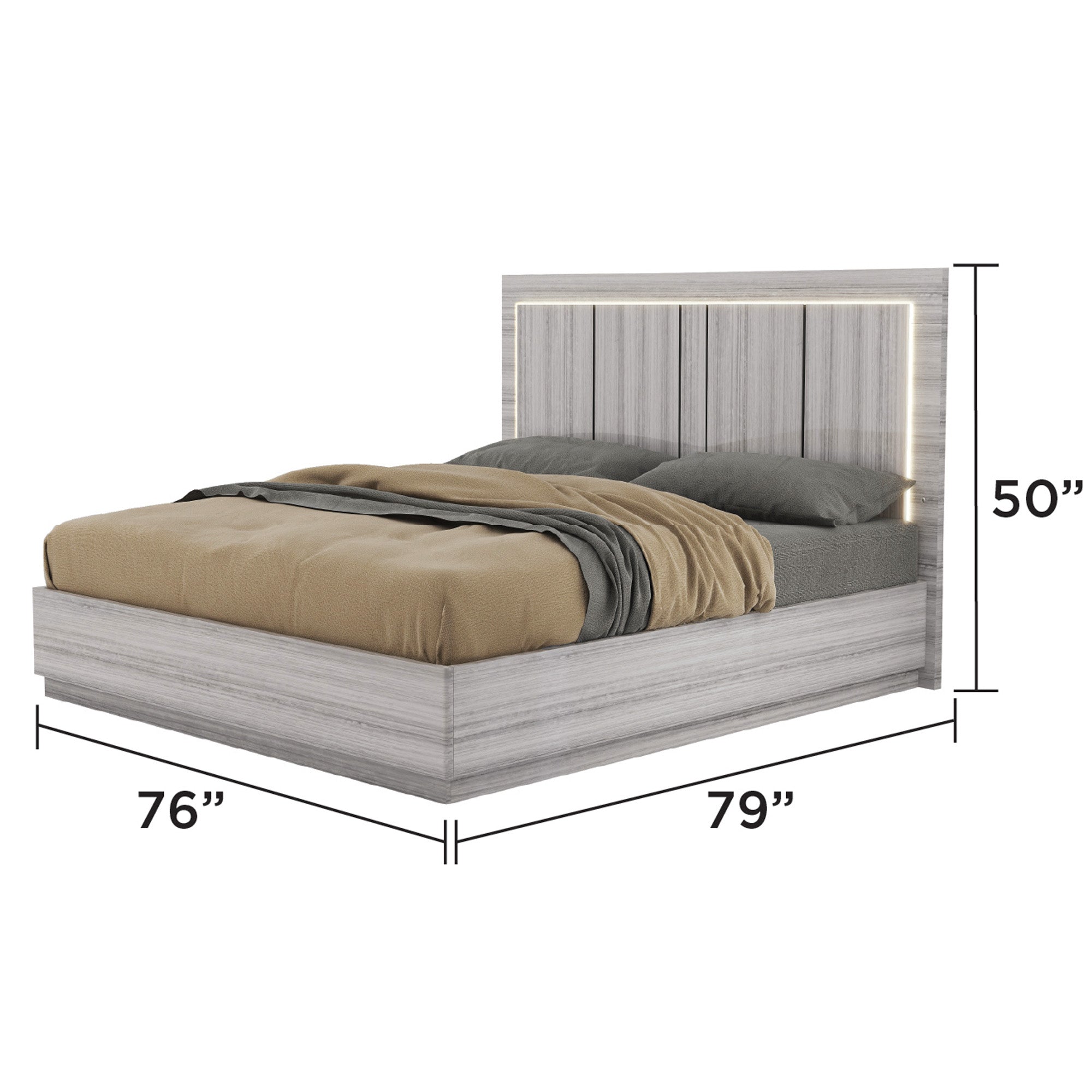 Venice - King Bed - Grey