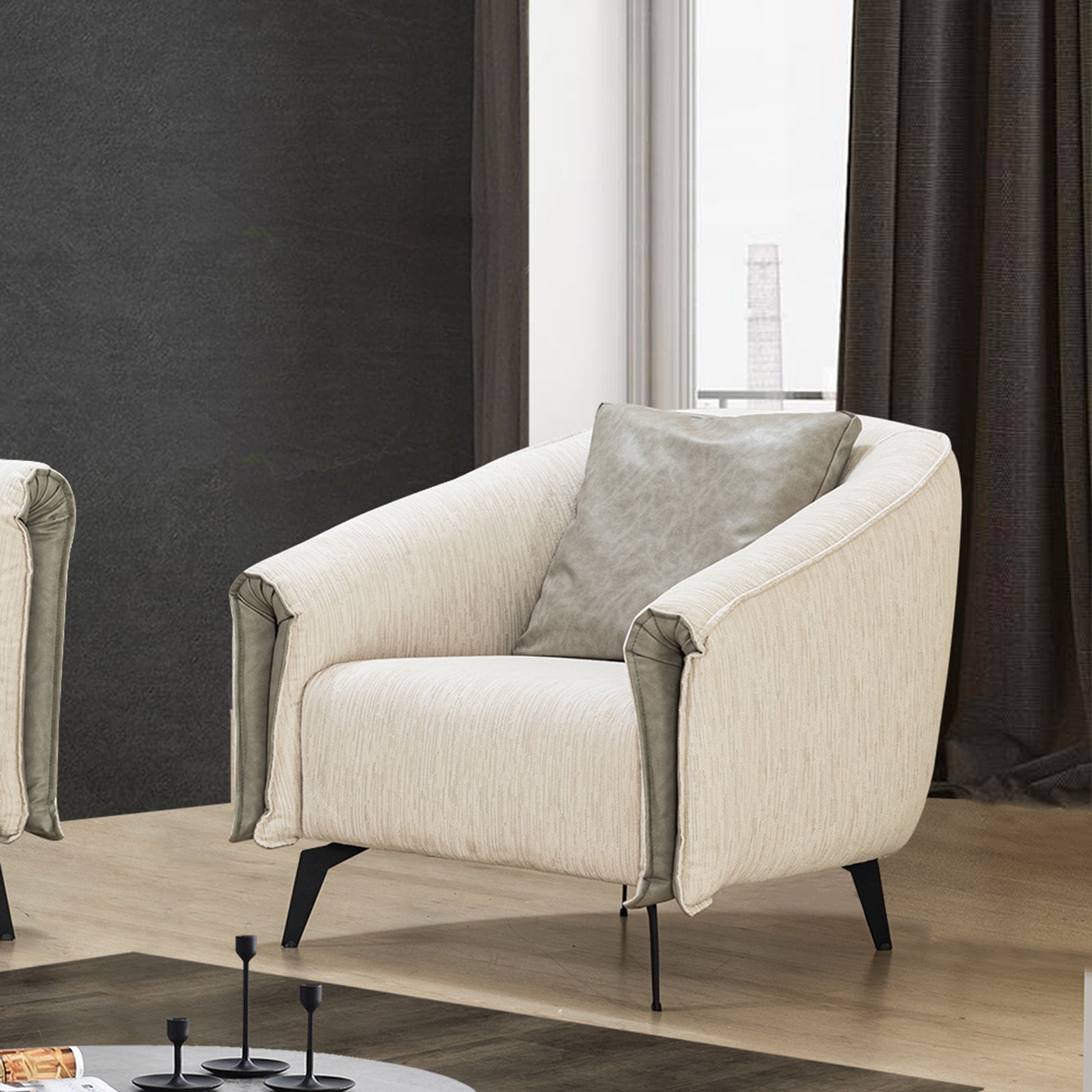 Fauteuil - Luci - Tissu Crème