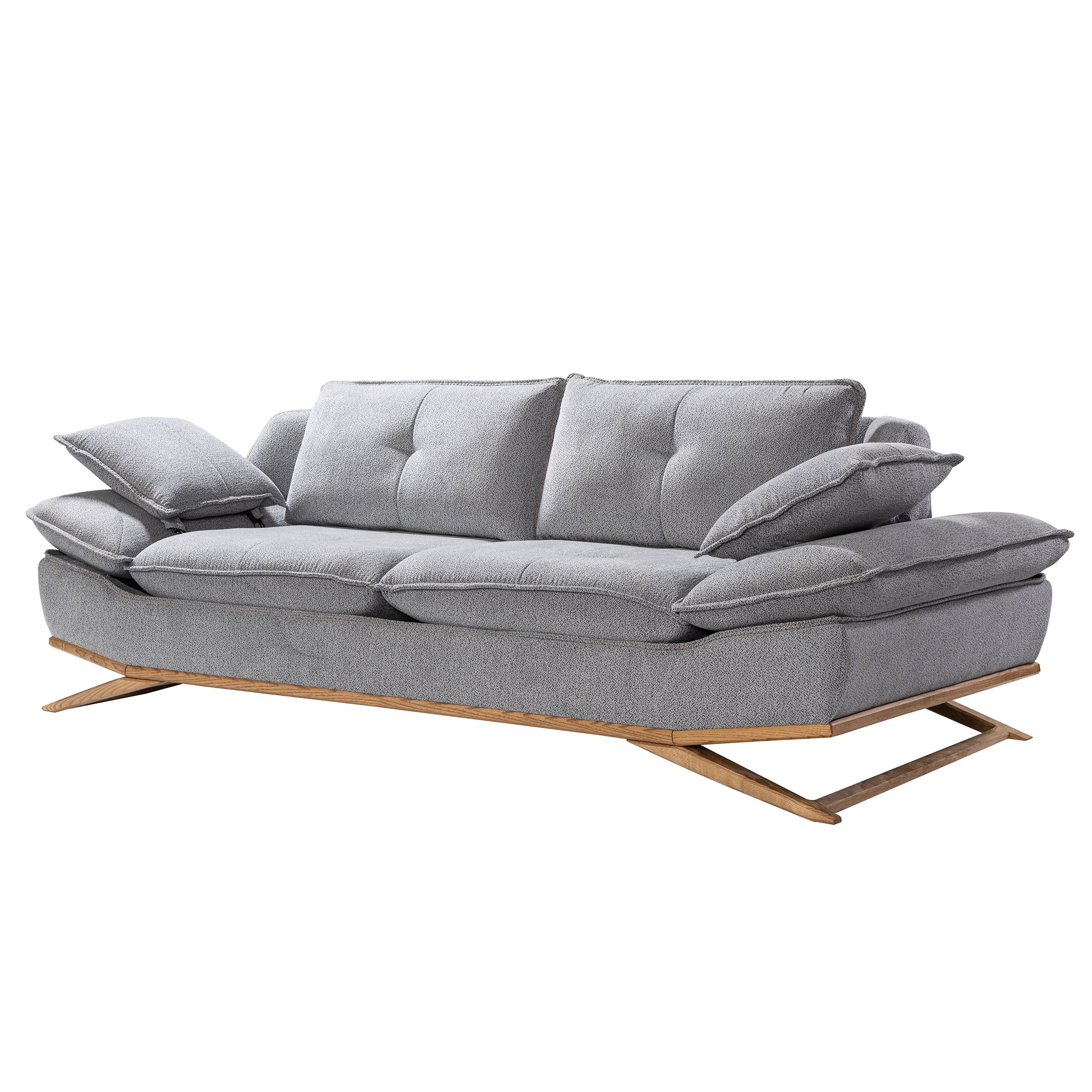 WoW - Adjustable Backrest Sofa - Grey Fabric