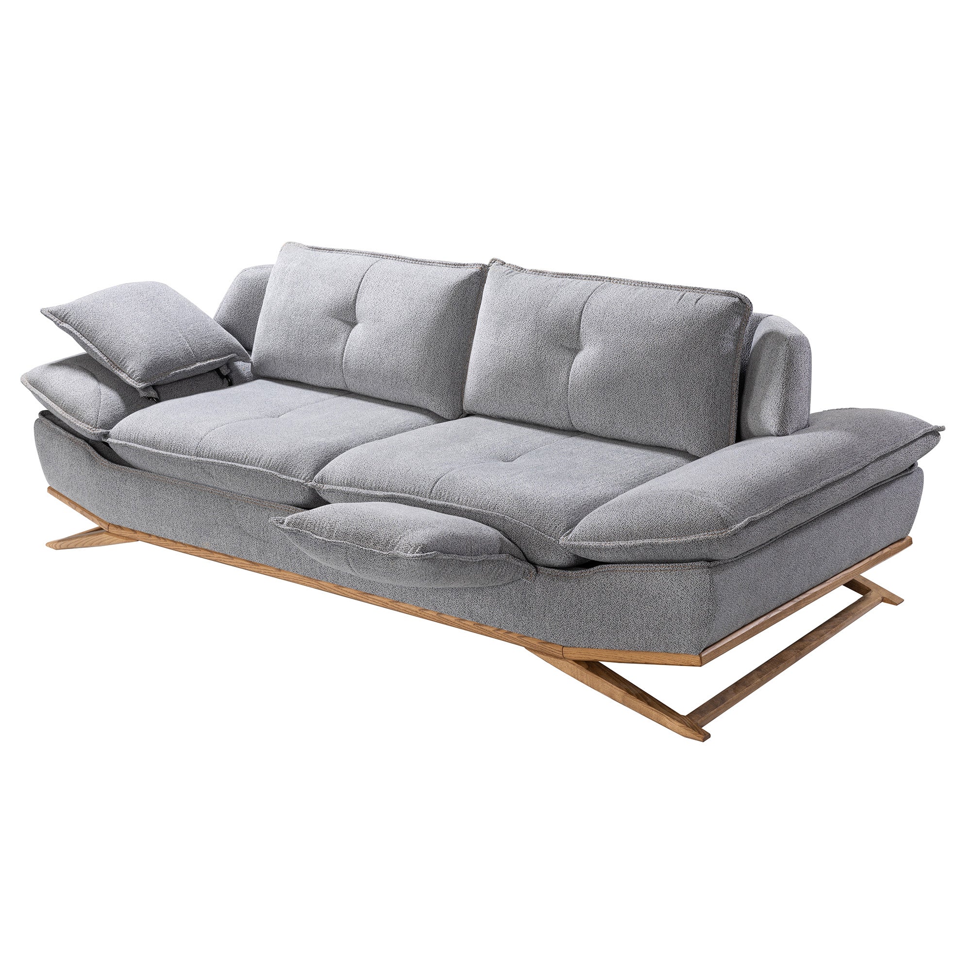 WoW - Adjustable Backrest Sofa - Grey Fabric
