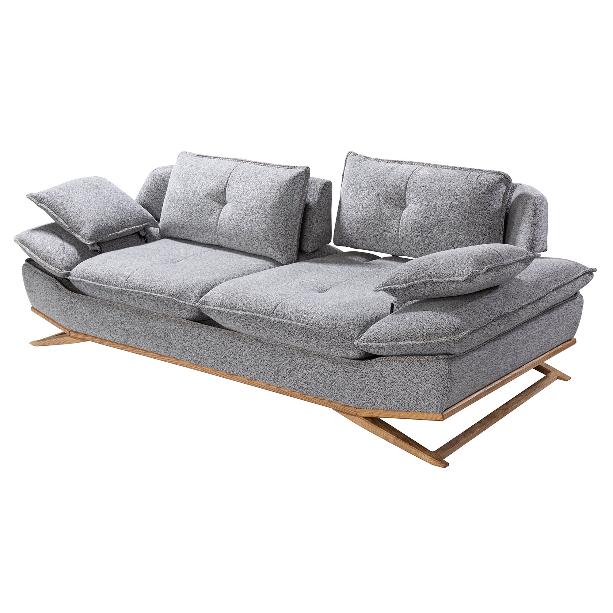 WoW - Adjustable Backrest Sofa - Grey Fabric