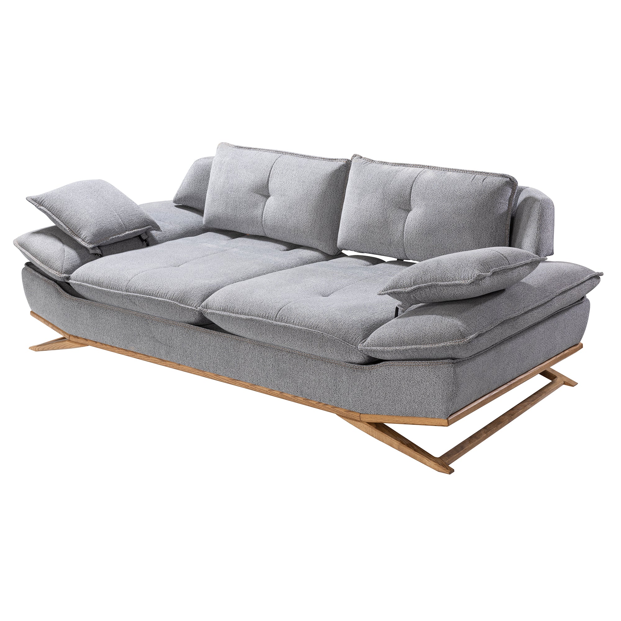 WoW - Adjustable Backrest Sofa - Grey Fabric