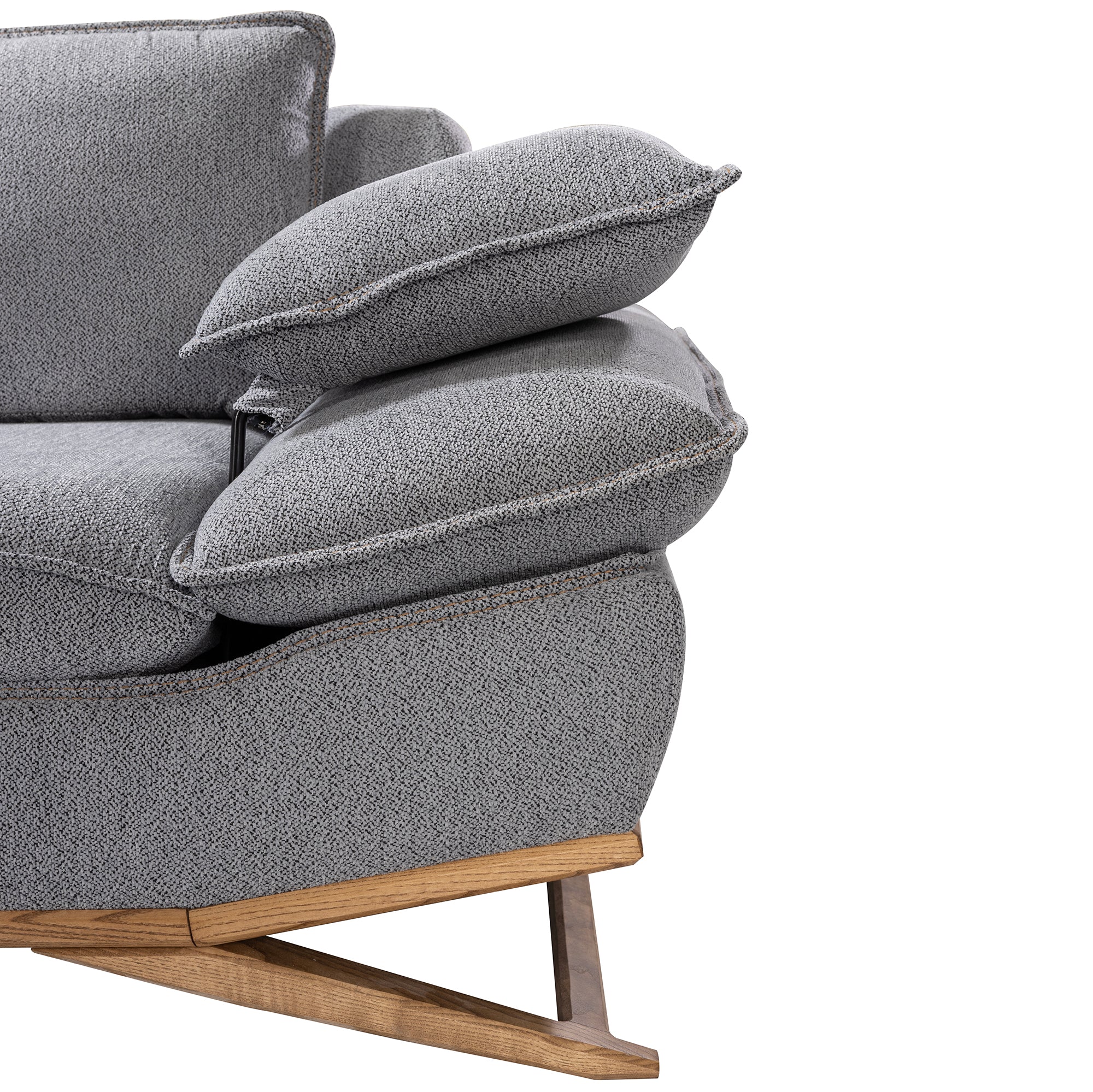 WoW - Adjustable Backrest Sofa - Grey Fabric