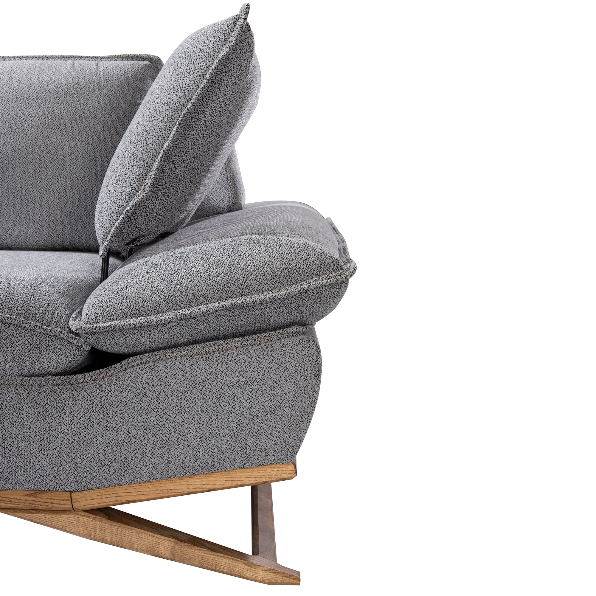 WoW - Adjustable Backrest Sofa - Grey Fabric