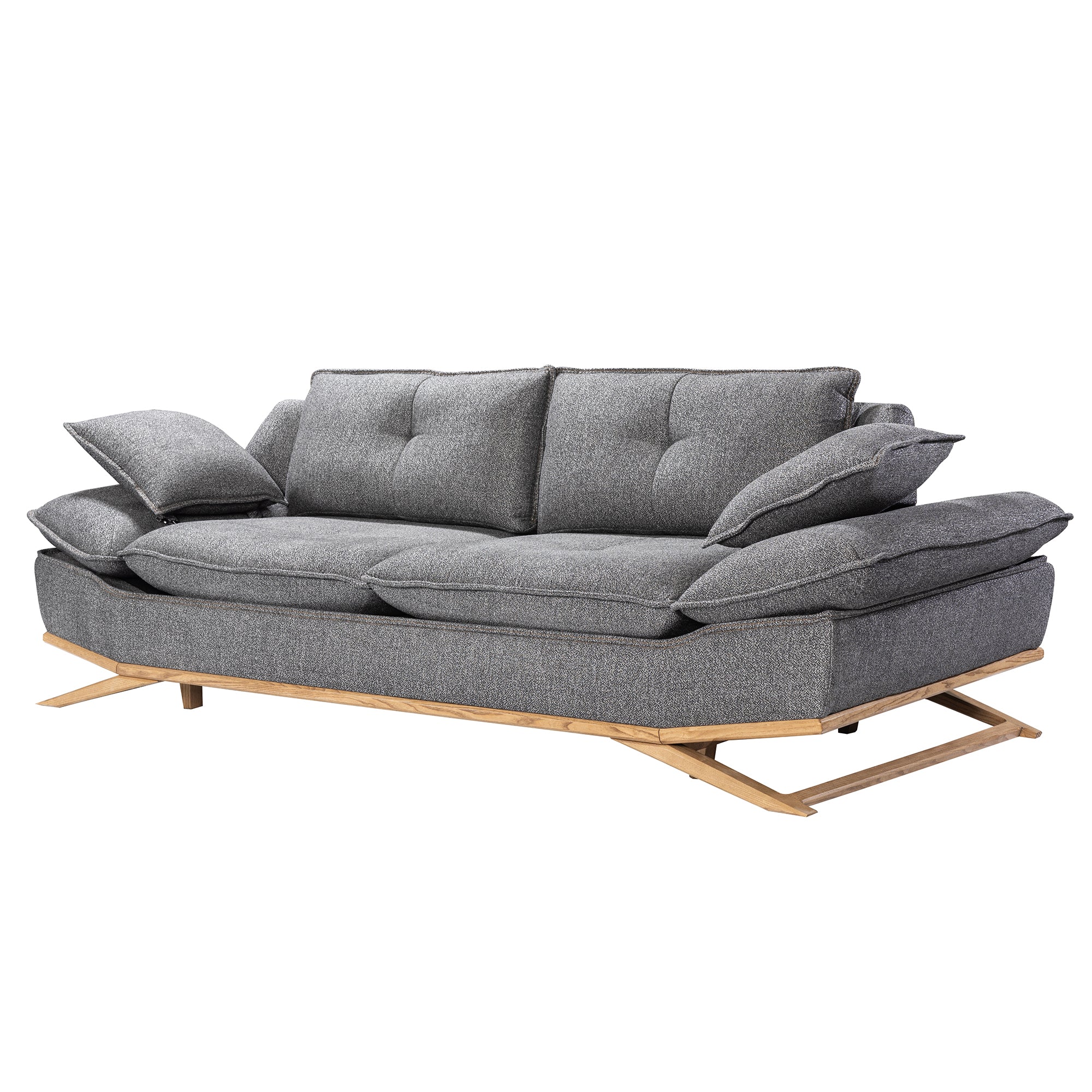 WoW - Adjustable Backrest Sofa - Rustic Grey Fabric