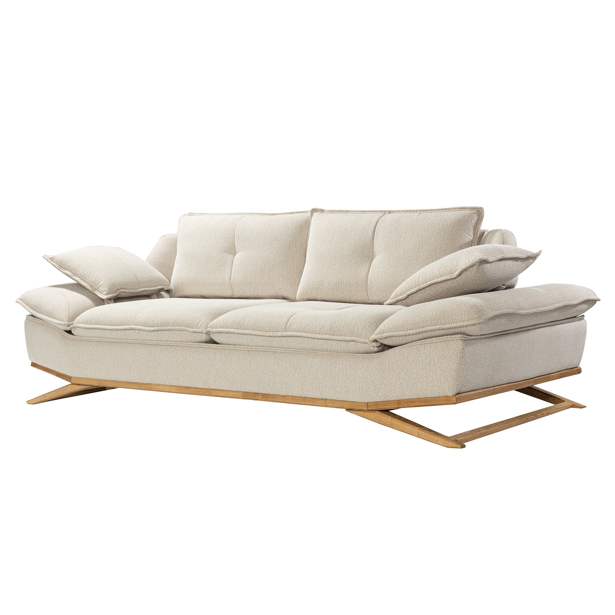 WoW - Adjustable Backrest Sofa - Beige Fabric