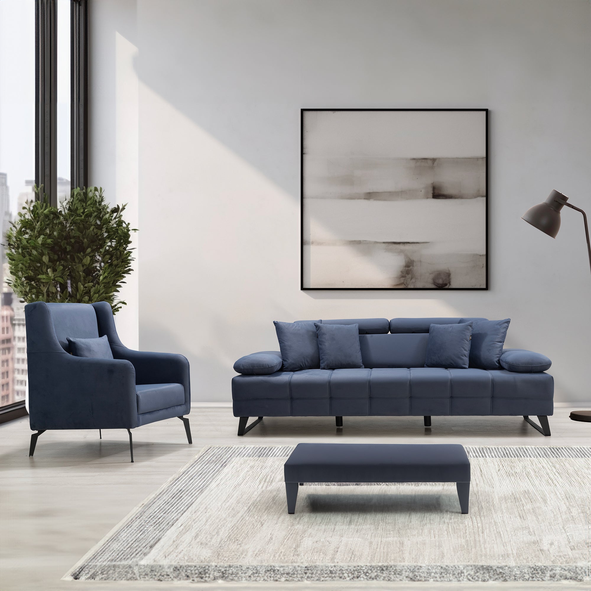 Luna - Loveseat - Anthracite Fabric