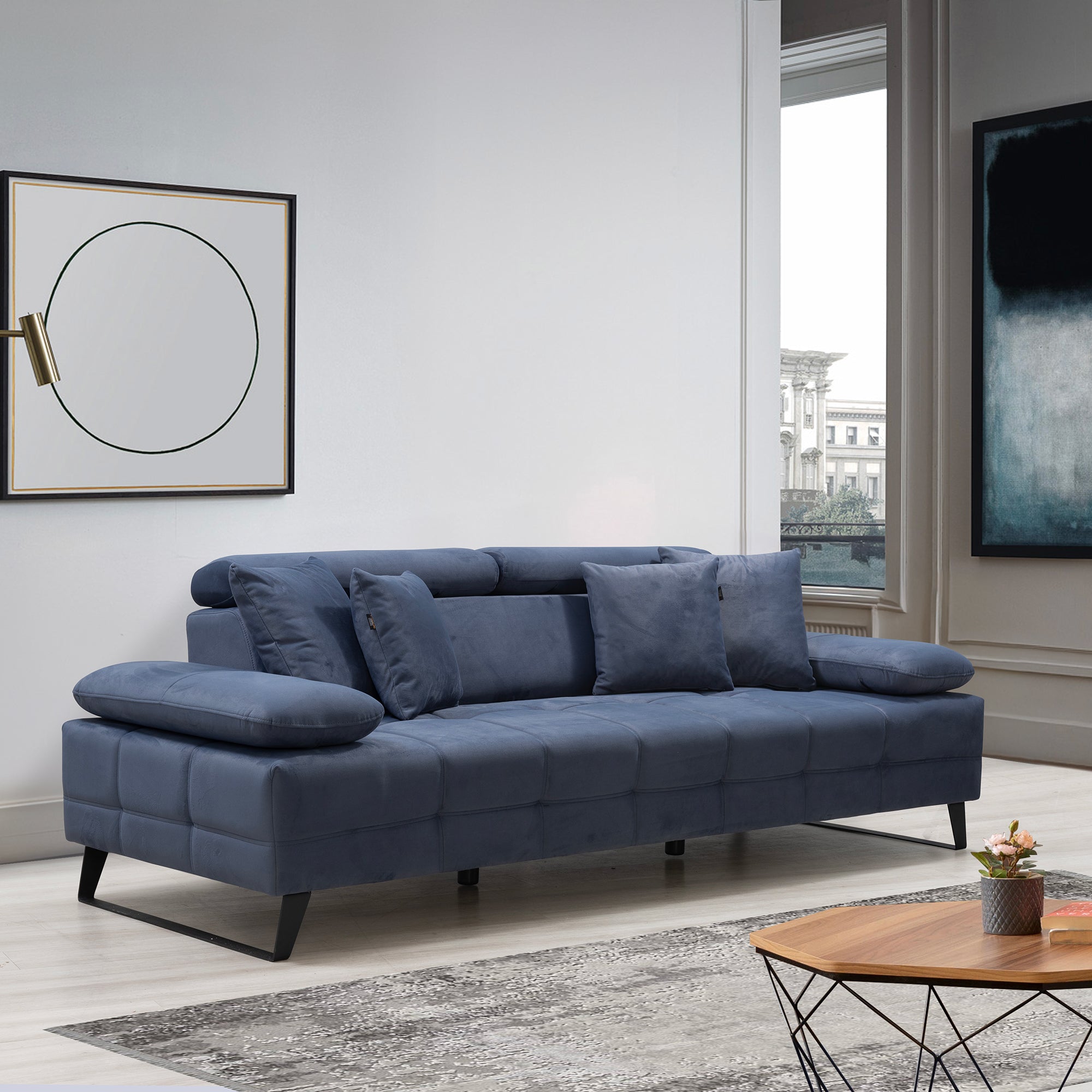 Luna - Loveseat - Anthracite Fabric