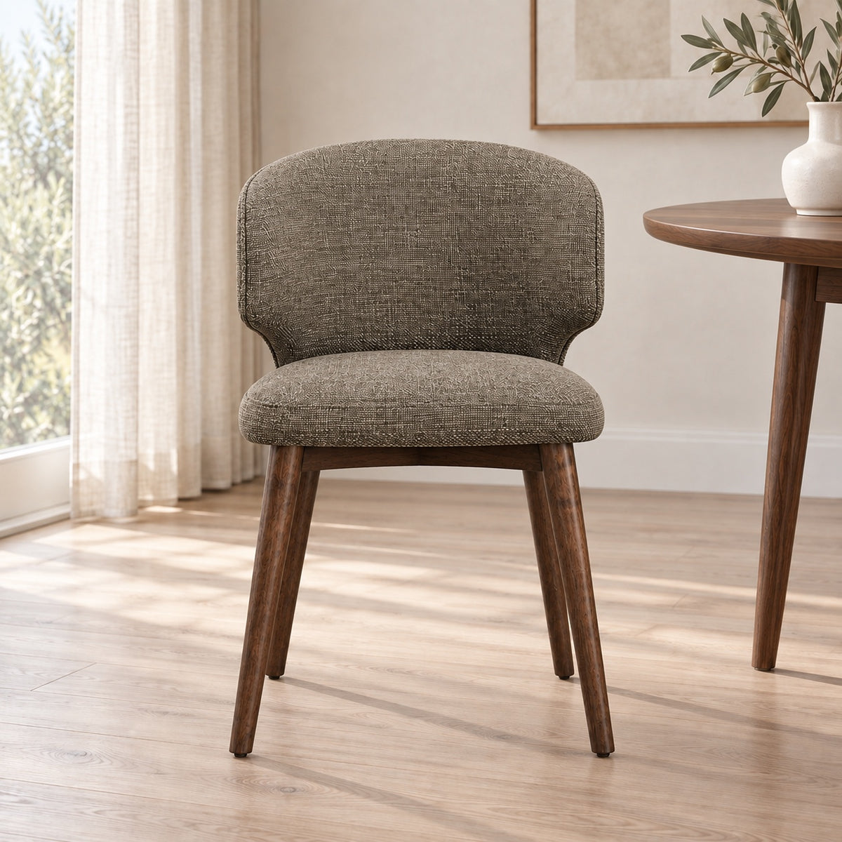 Alvano - Chaise de Salle à Manger - Noyer et Brun