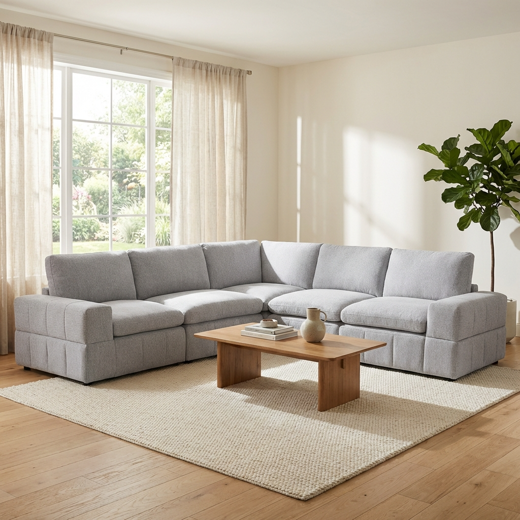 Amaro - Sofa Sectionnel Modulaire - Gris Pâle