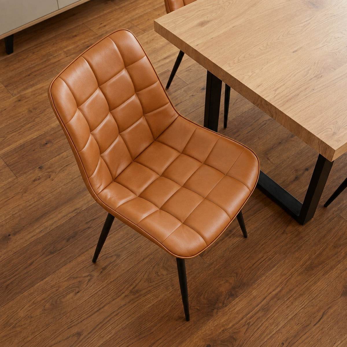 Aurora - Dining Chair - Brown PU Leather
