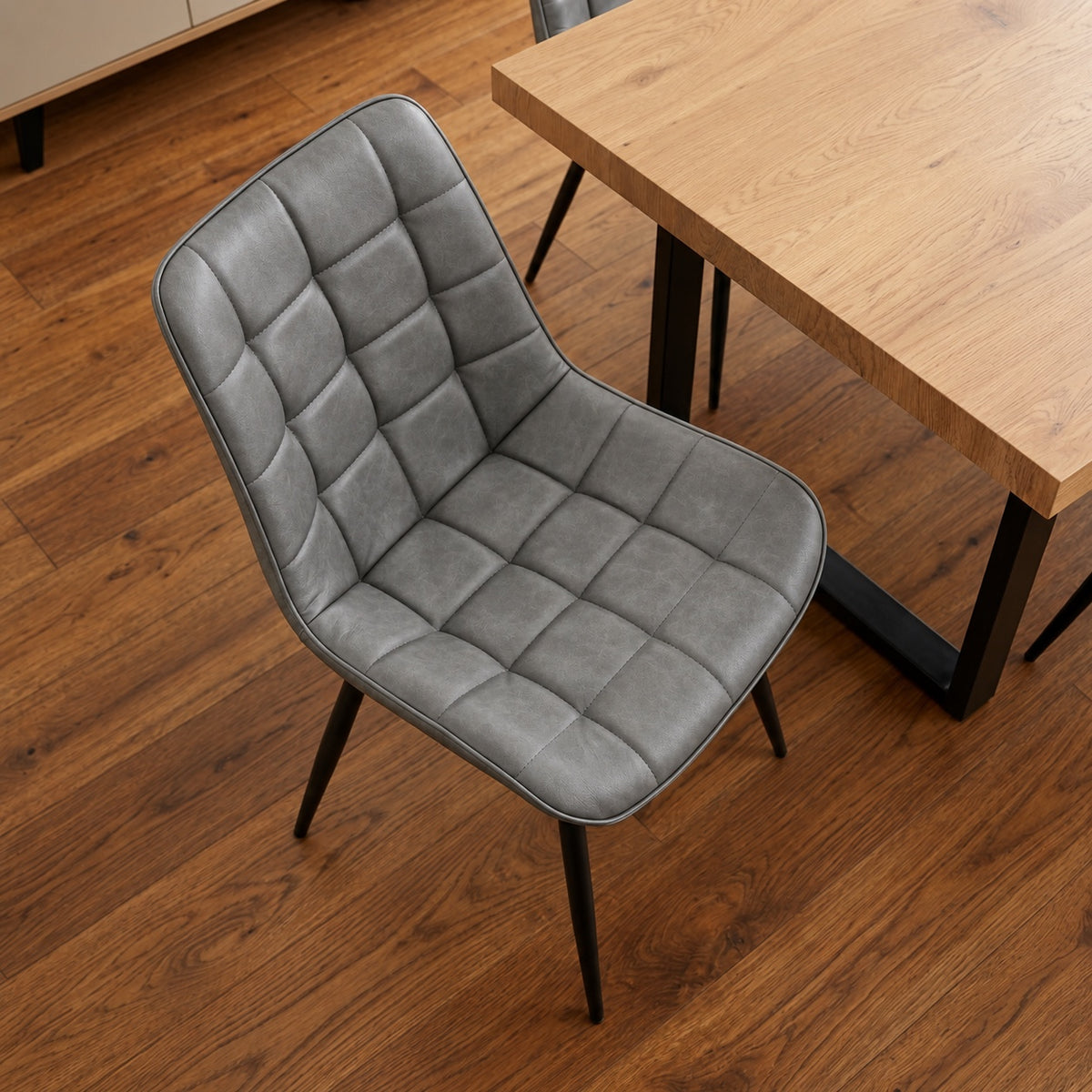 Aurora - Dining Chair - Grey PU Leather
