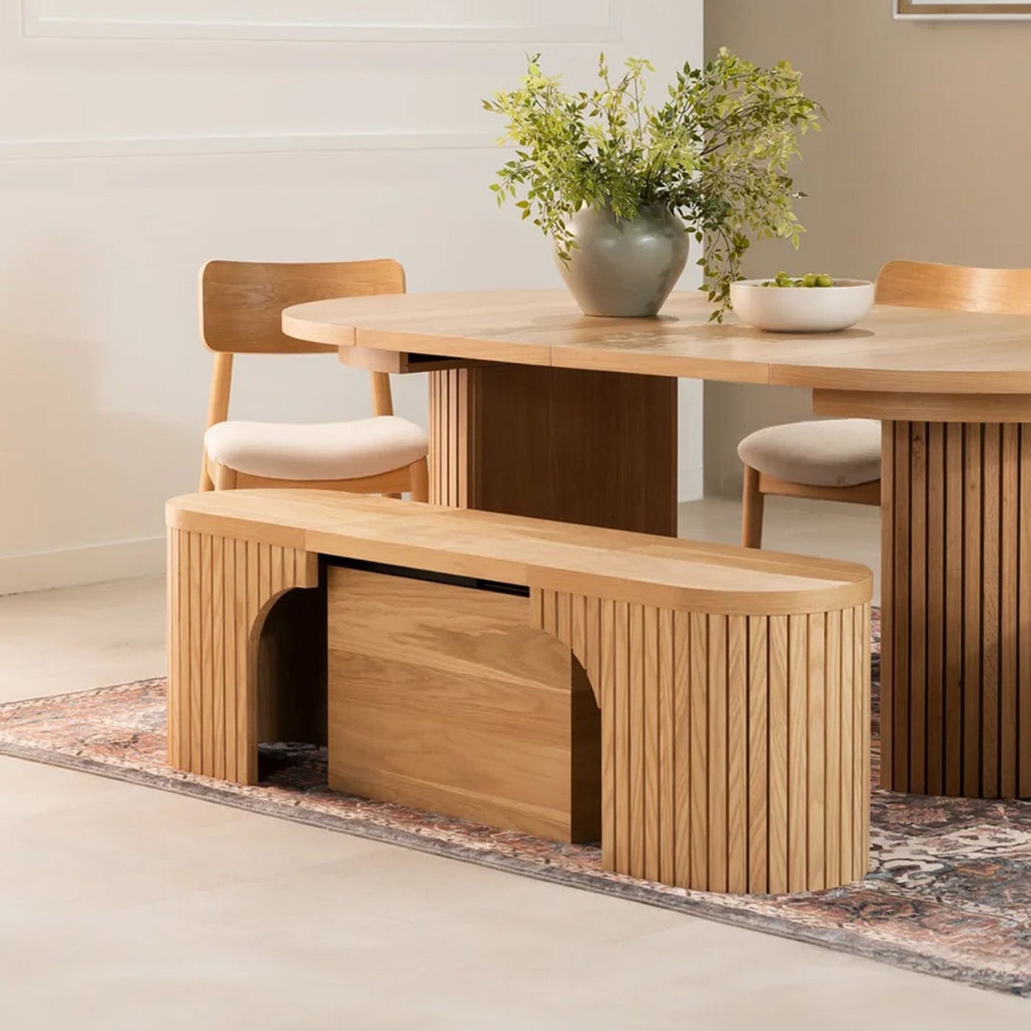 Transformer - Banc Rond - Chêne Scandinave