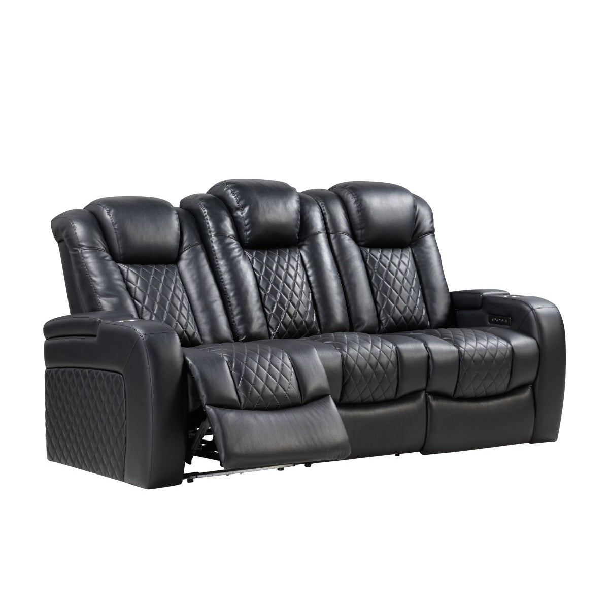 Austin - Sofa Inclinable Éléctrique - Cuir Noir
