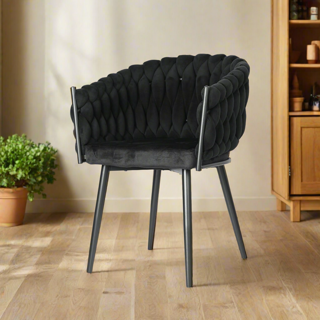 Skye - Dining Chair - Black Velvet