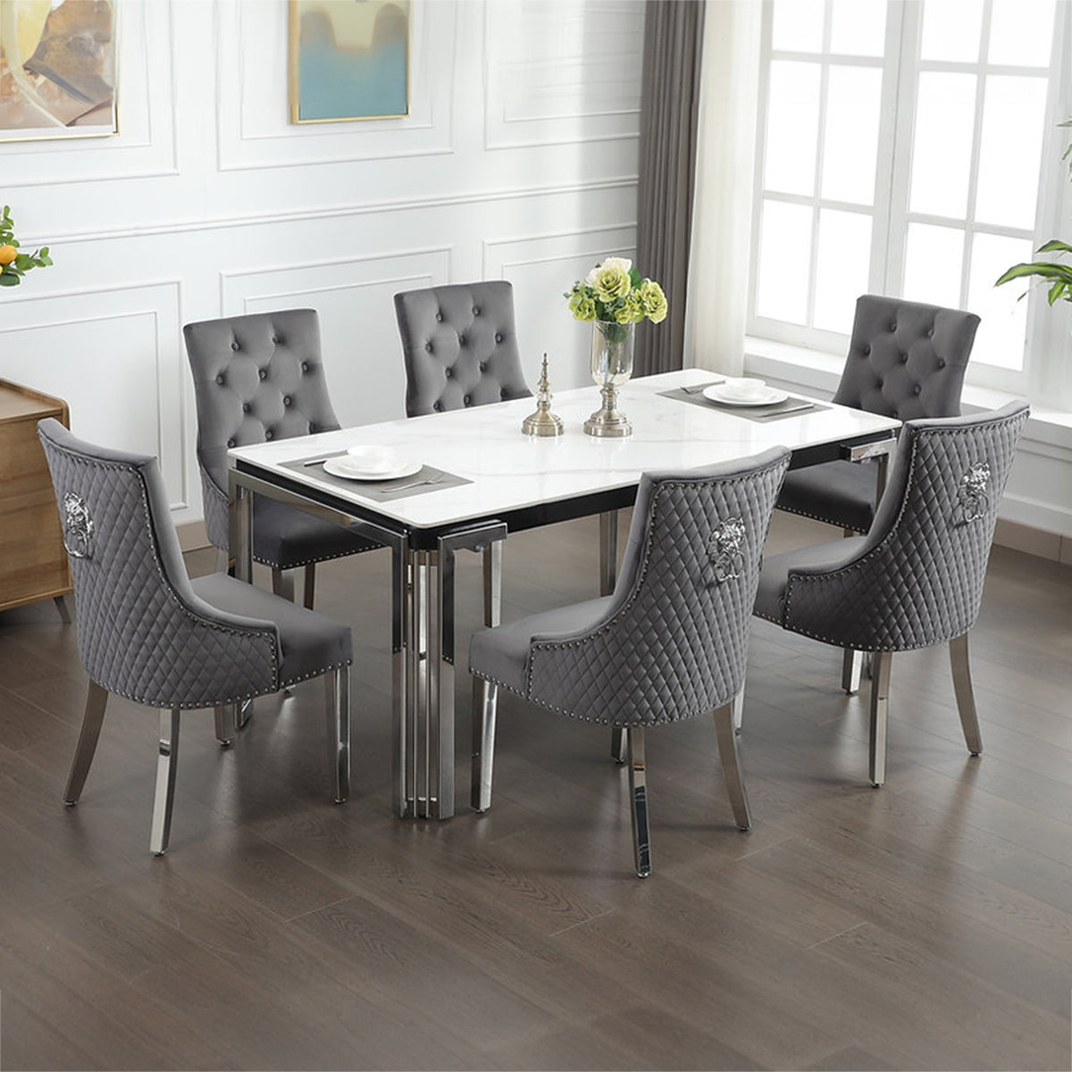 Noémie - Dining Room Set - Chrome /