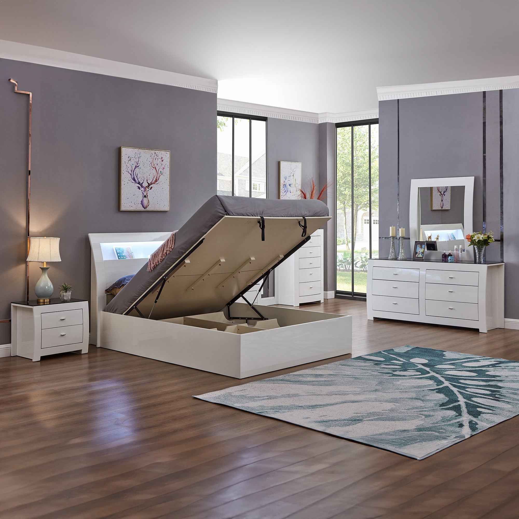 Barcelona - Bedroom Set - Glossy White