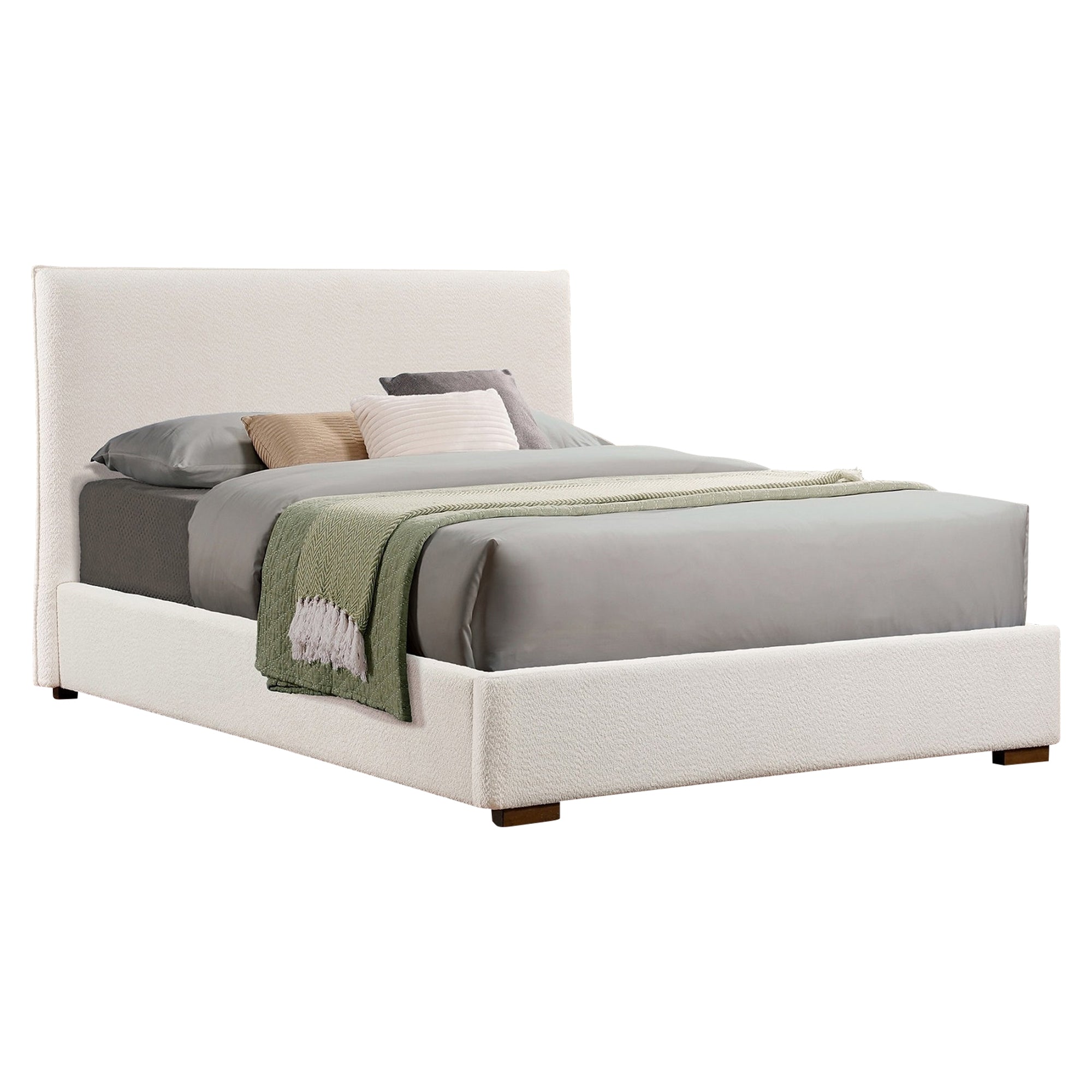 Fiona - Lit Double - Tissu Boucle Beige