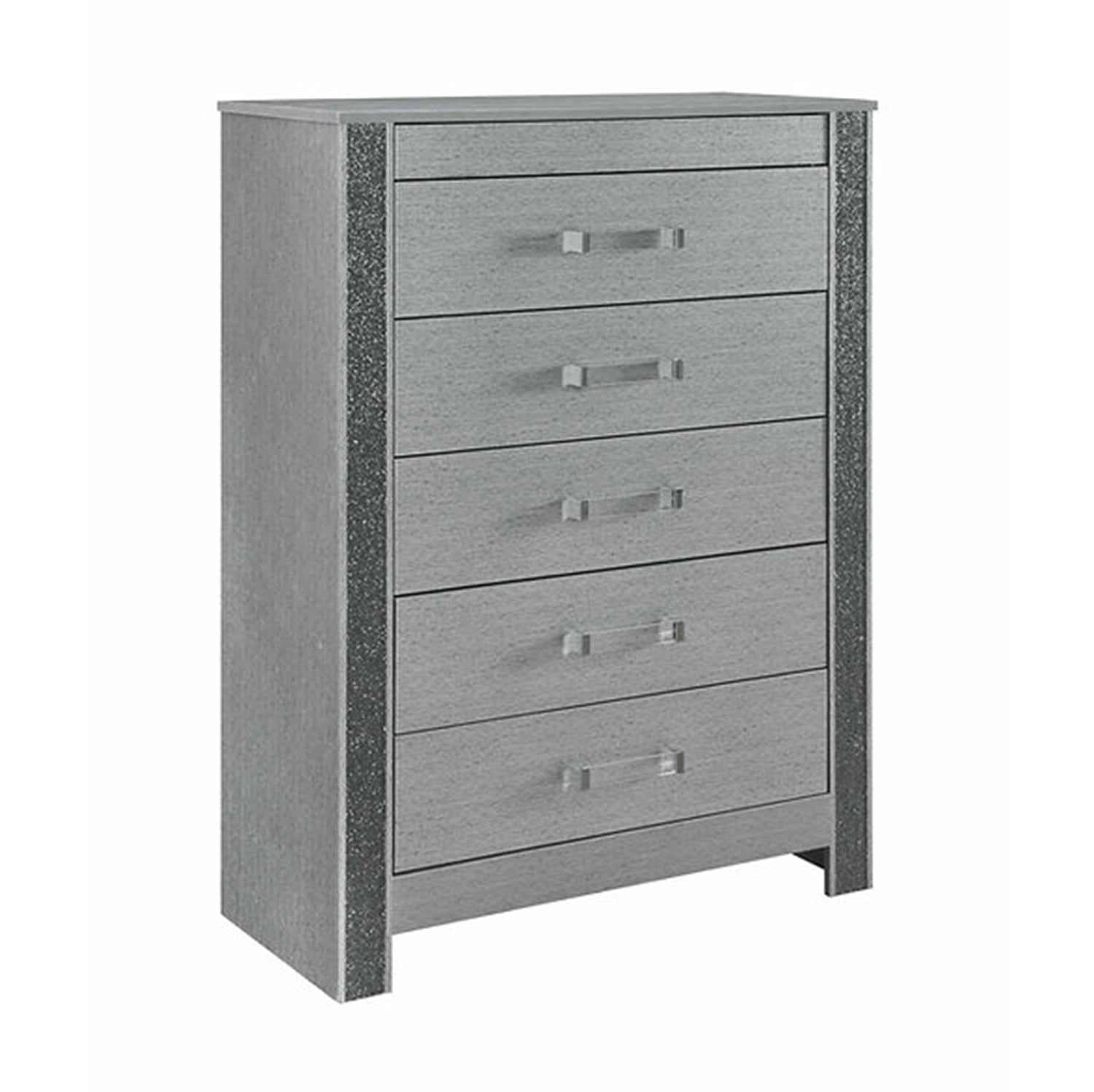 Avenzo - 5-drawer chest - Silver
