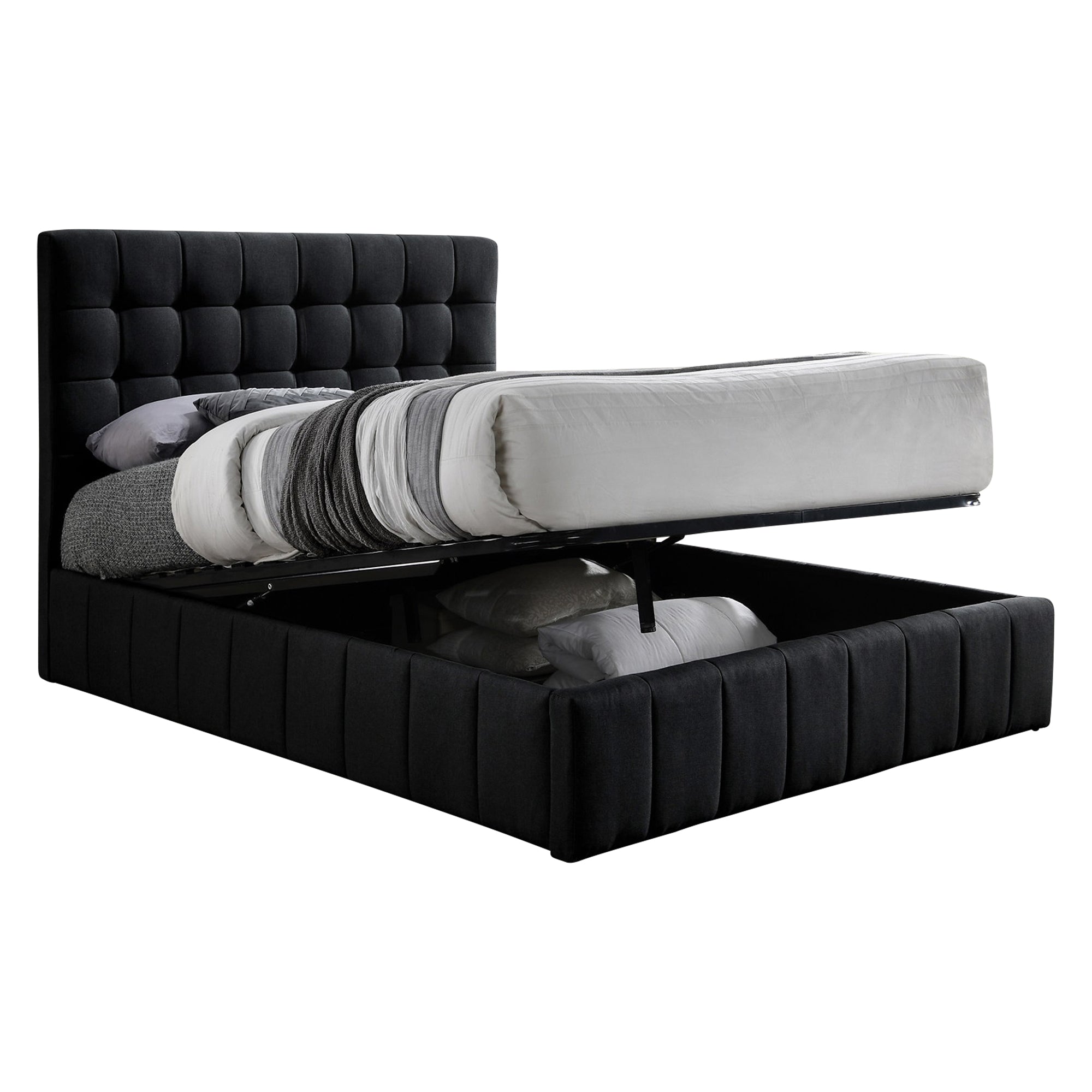 Vincent - Queen Bed - Black Fabric