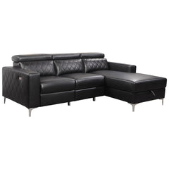Sofa Sectionnel en L - Diego - Cuir Noir
