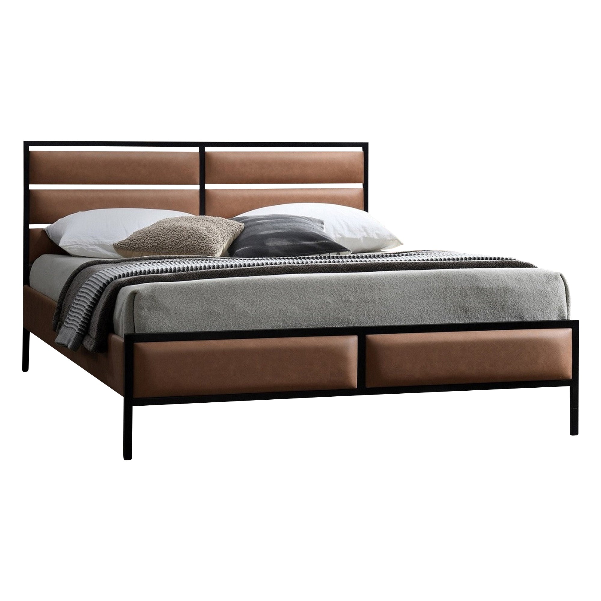 Alexandre - Full Bed - Tan Faux Leather