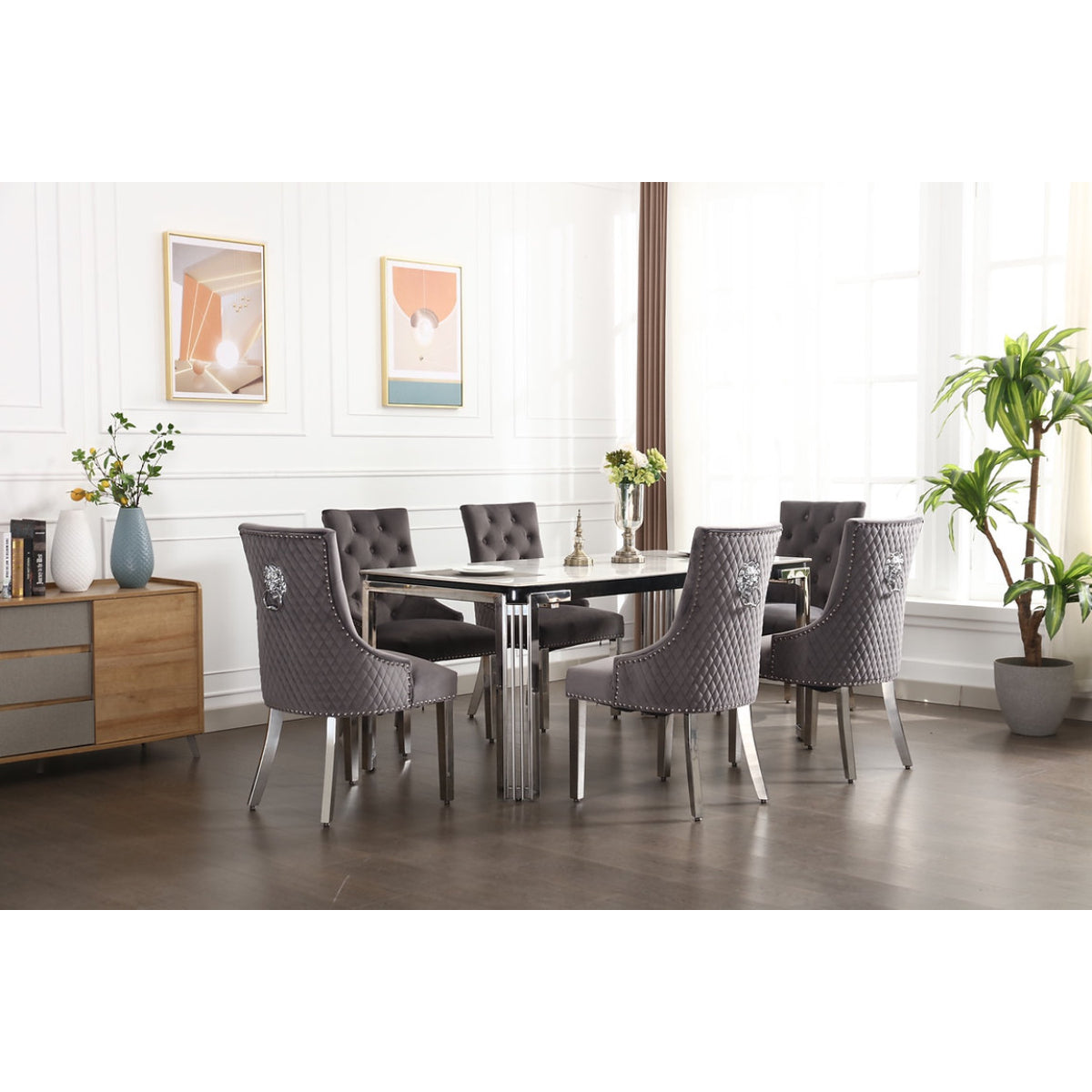 Noémie - Dining Room Set - Chrome /