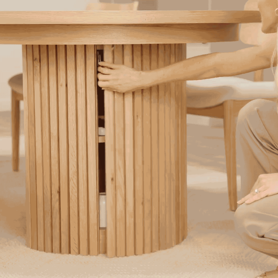 Transformer - Table à manger Ronde - Hickory fumé