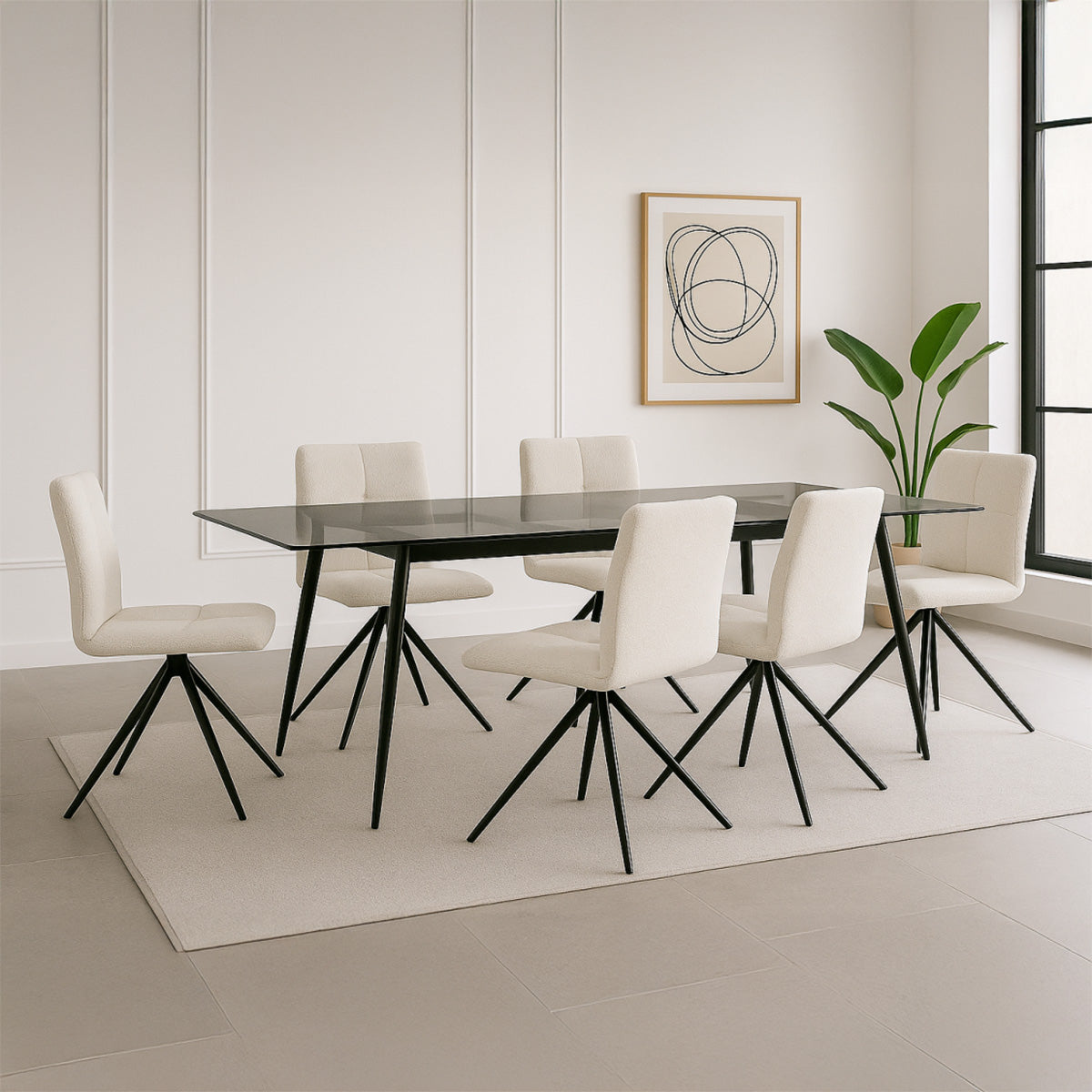 Emma - Dining Room Set - Black / White