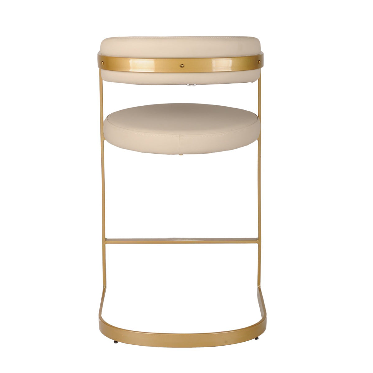 Denis - Counter Chair - 2pcs - Beige Faux Leather