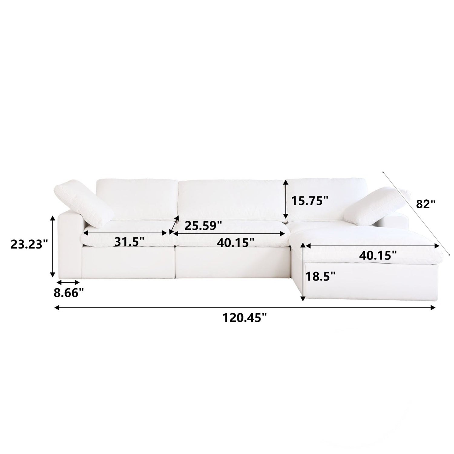 Cozy - Modular Sectional Sofa - Dark Grey Fabric