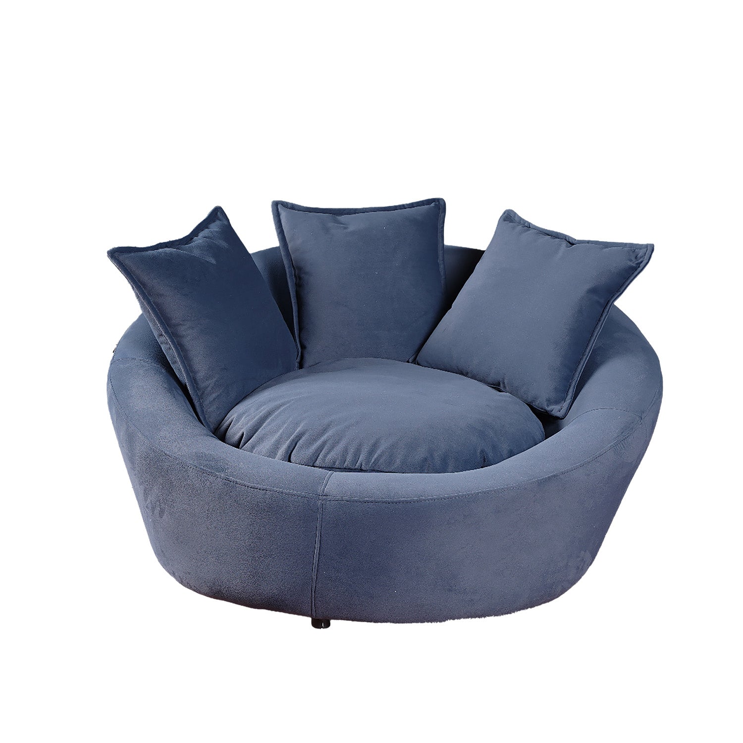 River - Cuddler Swivel Chair - Blue Fabric