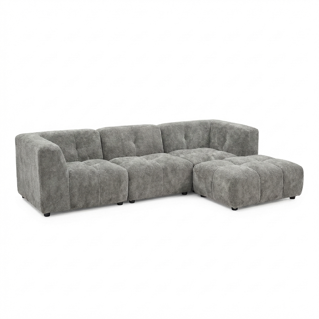 Canopy - Sofa Sectionnel Modulaire Reversible - Tissu Gris
