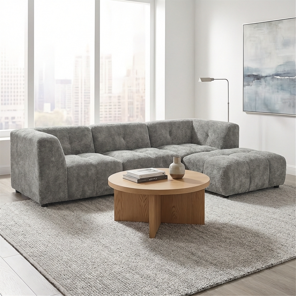 Canopy - Sofa Sectionnel Modulaire Reversible - Tissu Gris