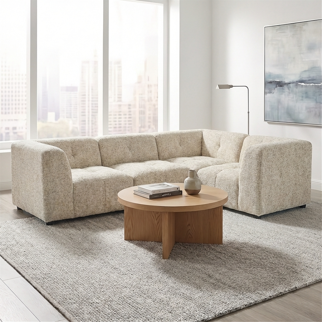 Canopy - Sofa Sectionnel Modulaire Reversible - Tissu Beige