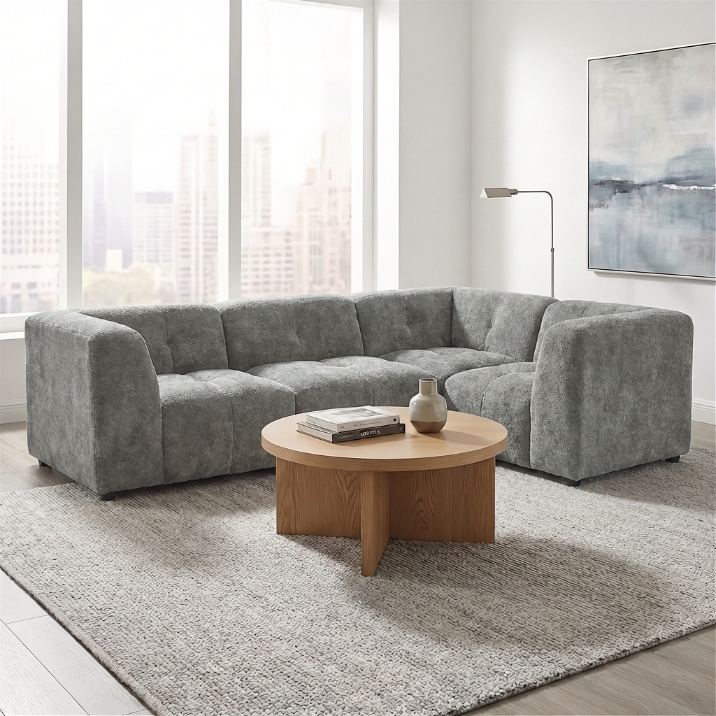 Canopy - Sofa Sectionnel Modulaire Reversible - Tissu Gris