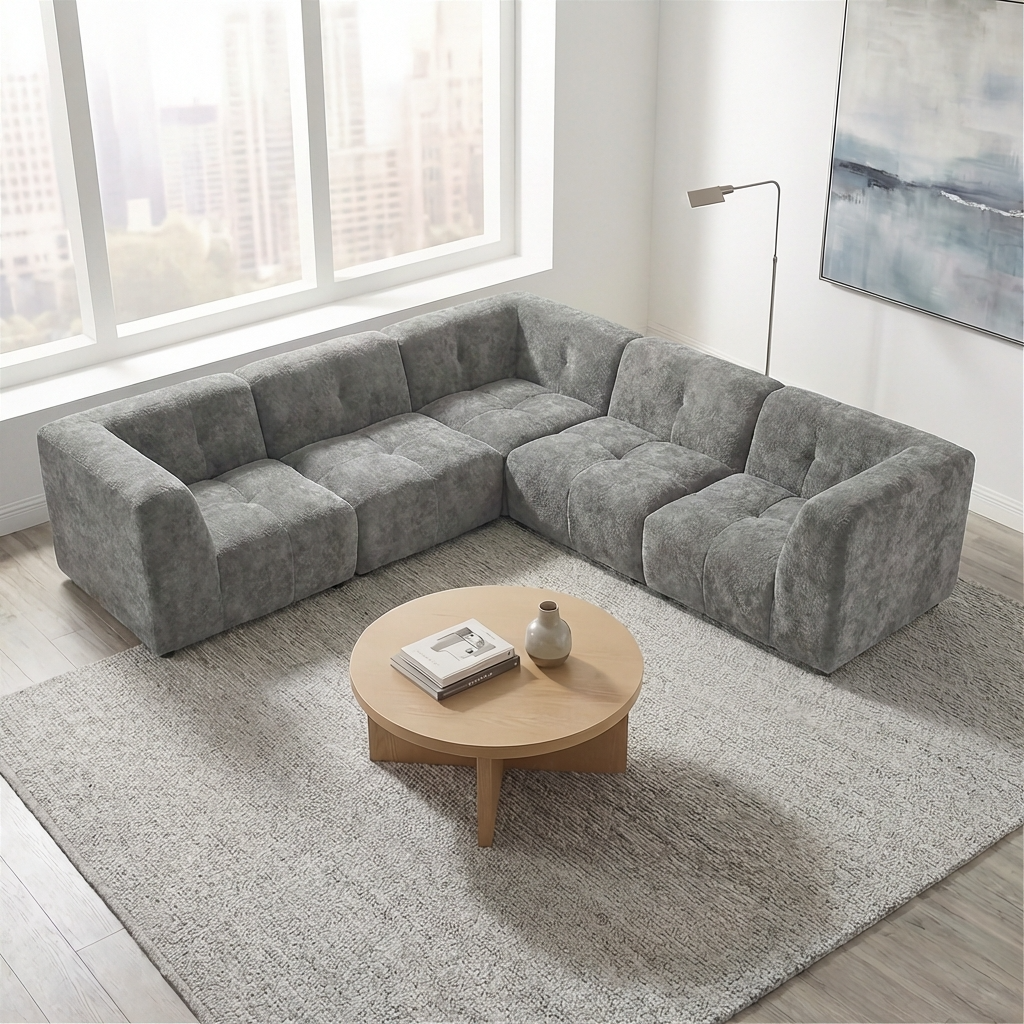 Canopy - Sofa Sectionnel Modulaire - Tissu Gris