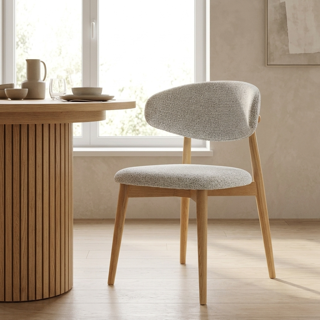 Emy - Chaise de Salle à Manger - Tissu Beige