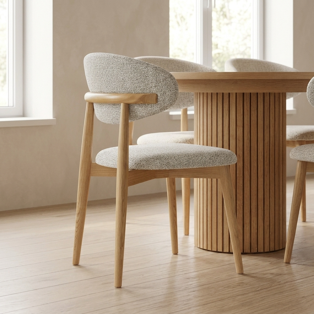 Emy - Chaise de Salle à Manger - Tissu Beige