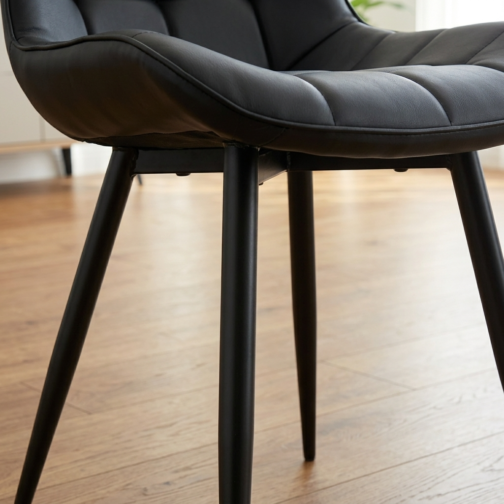 Aurora - Chaise de Salle à Manger - Simili-Cuir Noir