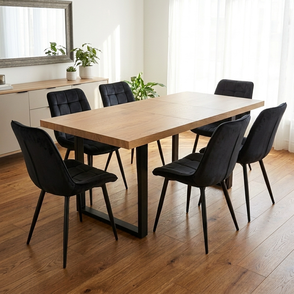 Aurora - Dining Chair - Black Velvet