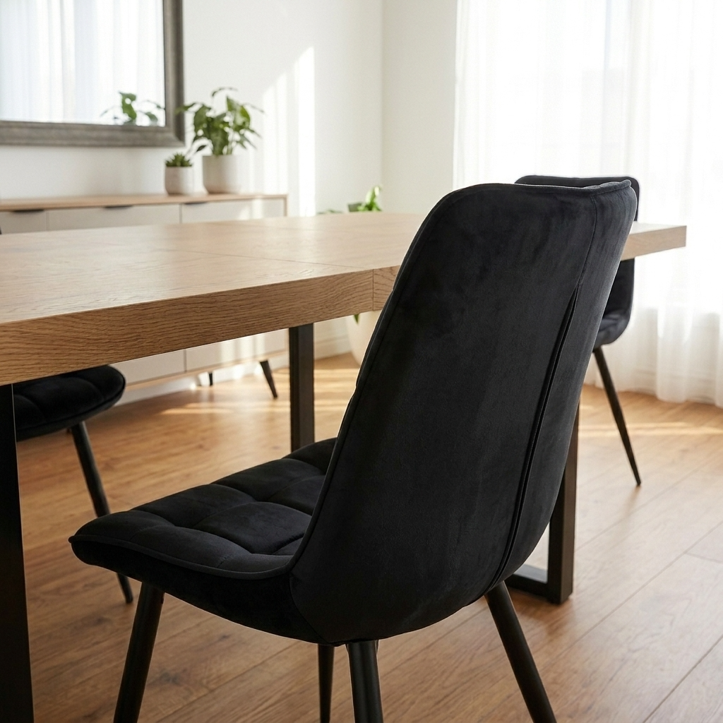 Aurora - Dining Chair - Black Velvet