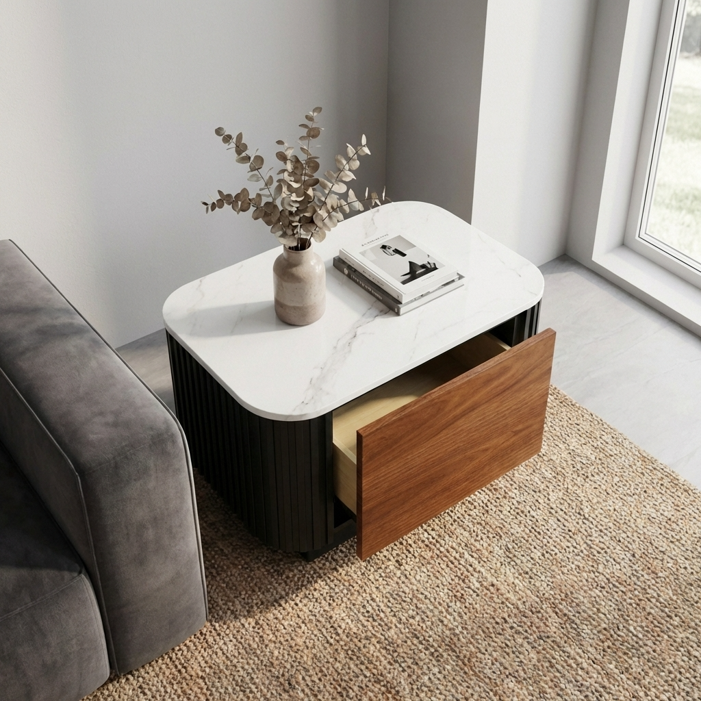 Lucca - End Table - Black and Wood