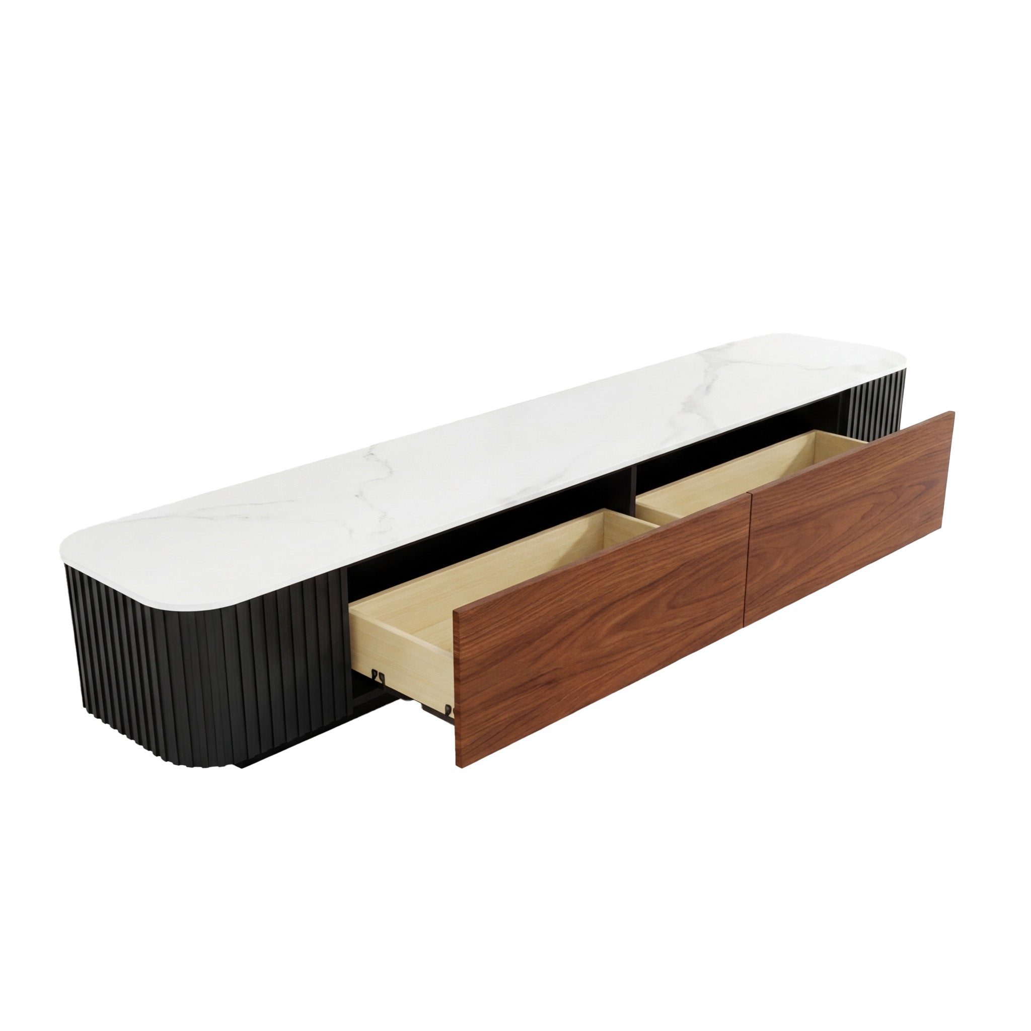 Lucca - TV Stand - Black and Wood - 78 in