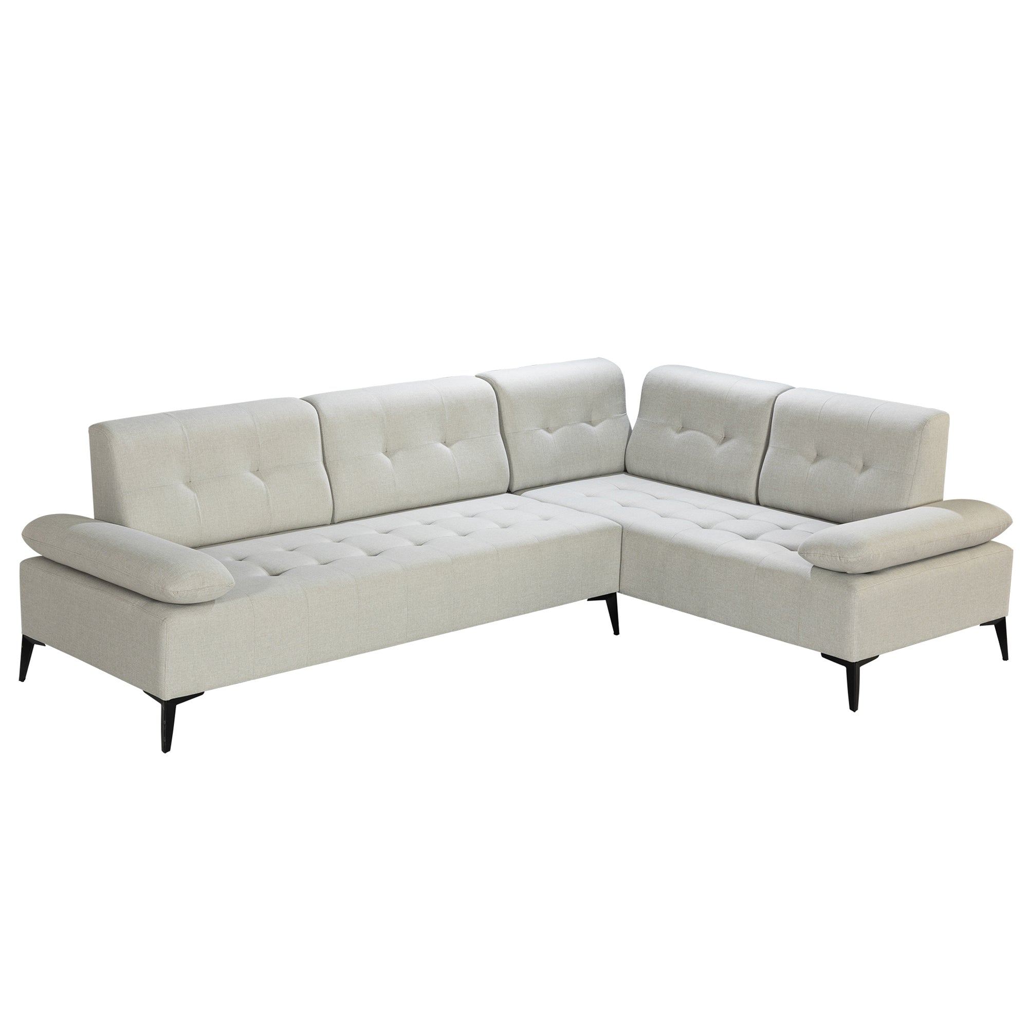 Slimi - Sectional Sofa - Cream Fabric