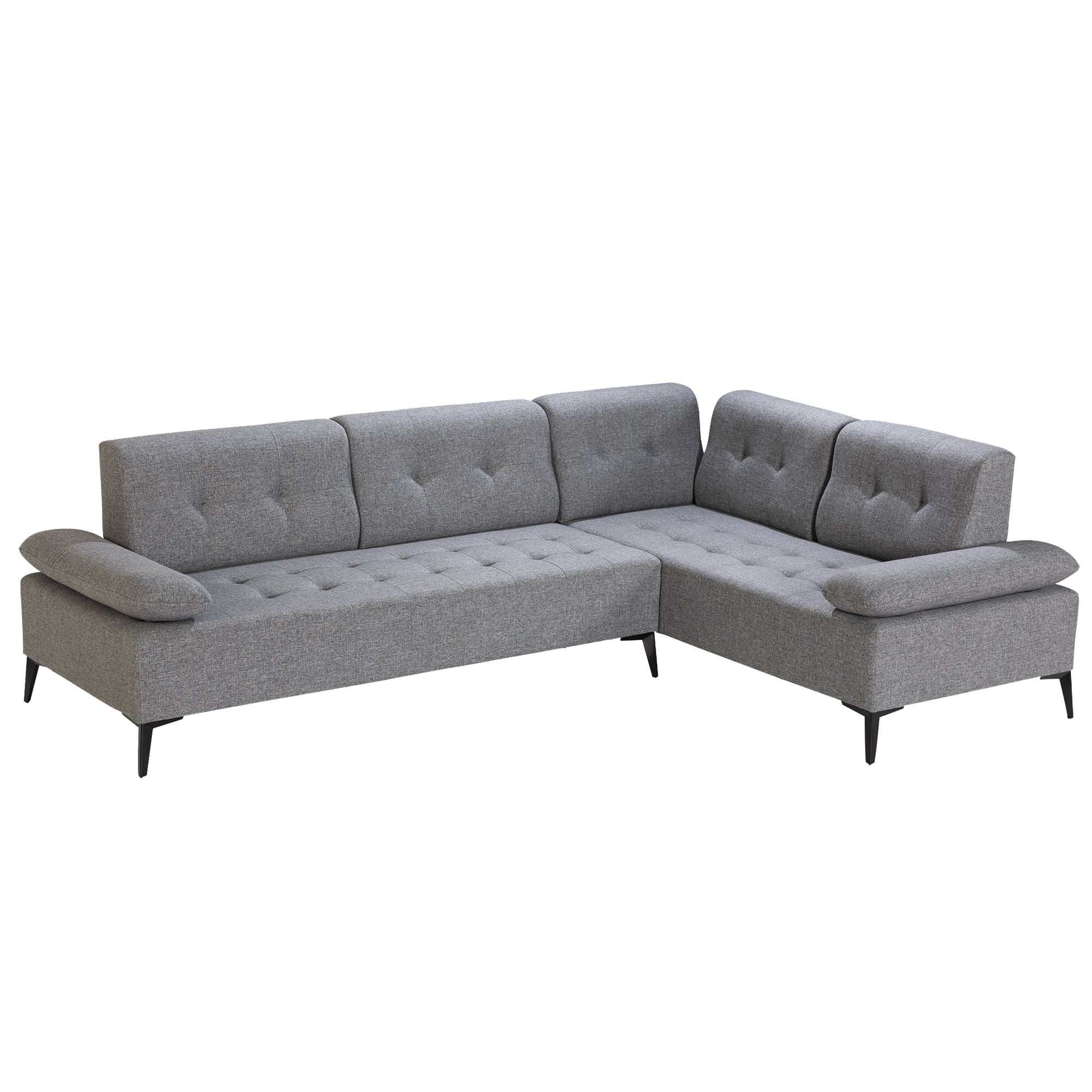 Slimi - Sectional Sofa - Dark Grey Fabric
