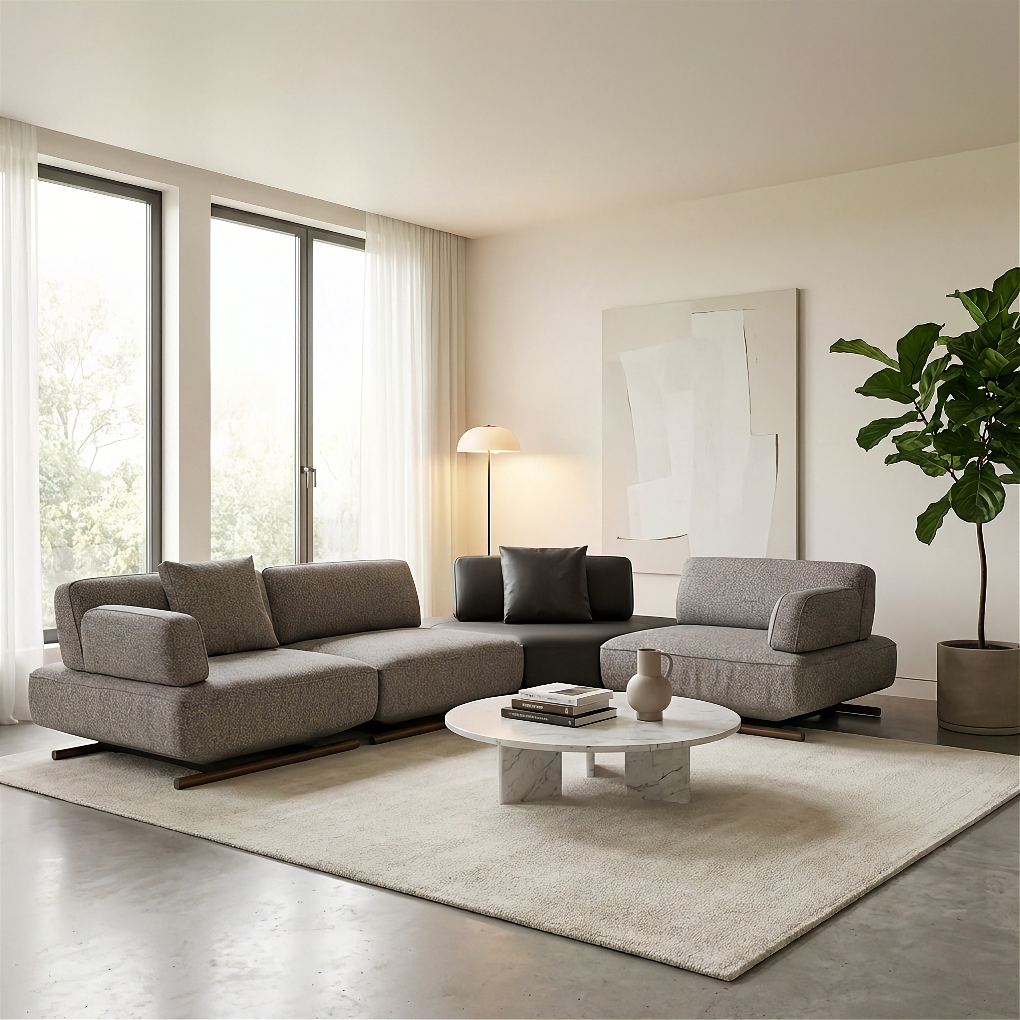 Mila - Sectionnel Modulaire - Brun